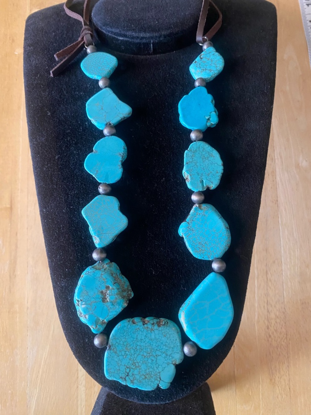 Turquoise Slab Statement Necklace - Women Jewelry
